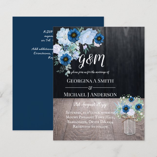 HAUSHALT-Dusty Blue Floral Wedite (Vorne/Hinten)