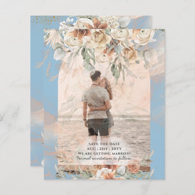 HAUSHALT Dusty Blue Pampas Grass Wedding (Vorne/Hinten)