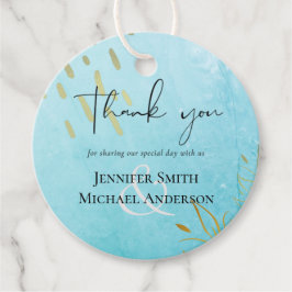 HAUSHALT DustyTeal Abstrakte Hochzeit Geschenkanhänger