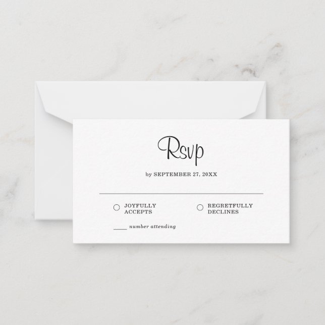 HAUSHALT Einfache elegante rustikale UAWG Hochzeit Mitteilungskarte (Vorderseite)