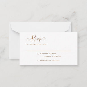 HAUSHALT Einfache Minimalistische Gold UAWG Weddin Mitteilungskarte