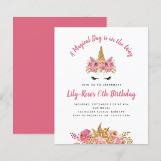 HAUSHALT Einhorngesicht Geburtstagseinladung