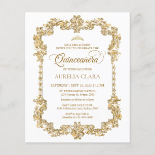 HAUSHALT Elegant Ivory White Gold Tiara Quinceaner