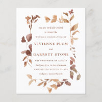 HAUSHALT Elegante Herbstlaub Hochzeit Einladung