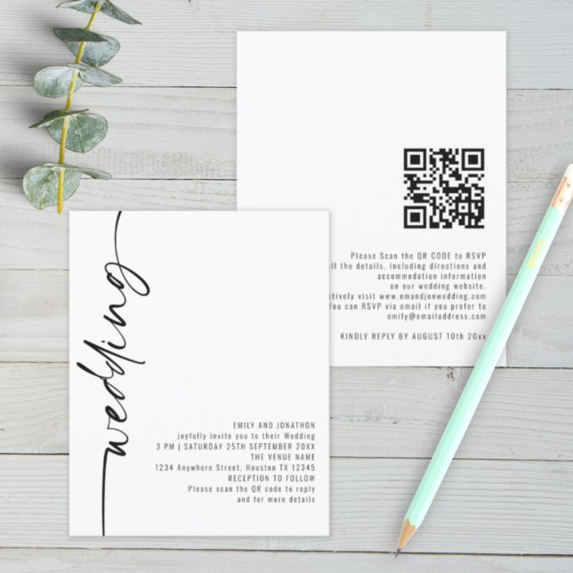 HAUSHALT Elegante Kalligraphie QR Code Wedding Ein (Von Creator hochgeladen)
