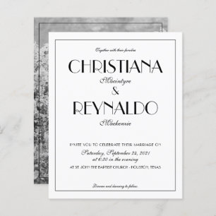 HAUSHALT Elegante Typografie Art Deco Foto Hochzei