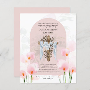 HAUSHALT Eleganter BAPTISM Einladung Pink Calla Li