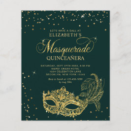 HAUSHALT Elegantes grünes Gold Maskenade Quinceañe