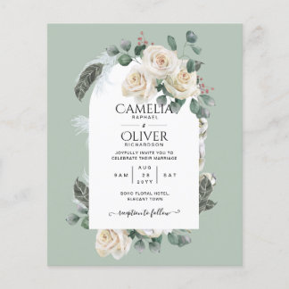 HAUSHALT Elegantes Rosenfest Hochzeit Einladung Flyer