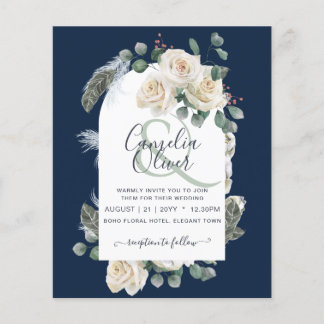 HAUSHALT Elegantes Rosenfest Hochzeit Einladung Flyer