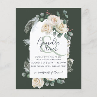 HAUSHALT Elegantes Rosenfest Hochzeit Einladung Flyer