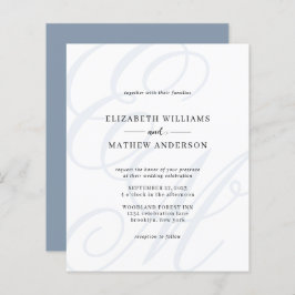 HAUSHALT Elegantes Skript Dusty Blue Monogram Wedd