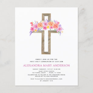 Haushalt Erste Heilige Kommunion Pastel Floral Pin Flyer