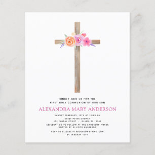 Haushalt Erste Heilige Kommunion Pastel Floral Pin Flyer