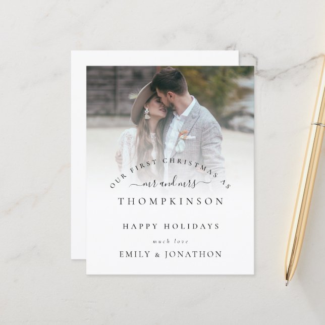 Haushalt Erste Weihnachtskarte von Herrn und Frau  (Vorderseite/Rückseite Beispiel)