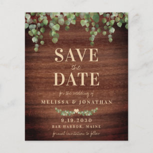 Haushalt Eukalyptus Rustikales Holz Save the Date