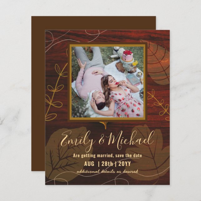 HAUSHALT FOTO Hochzeit SPAREN DIE DATEN Boho Abstr (Vorne/Hinten)