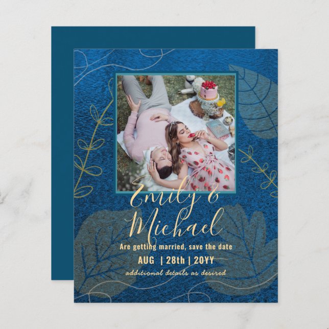 HAUSHALT FOTO Hochzeit SPAREN DIE DATEN Boho Abstr (Vorne/Hinten)