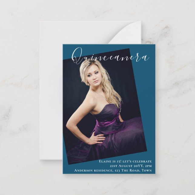 HAUSHALT - FOTO von Quinceanera Einladung zur Ankü (Vorderseite)