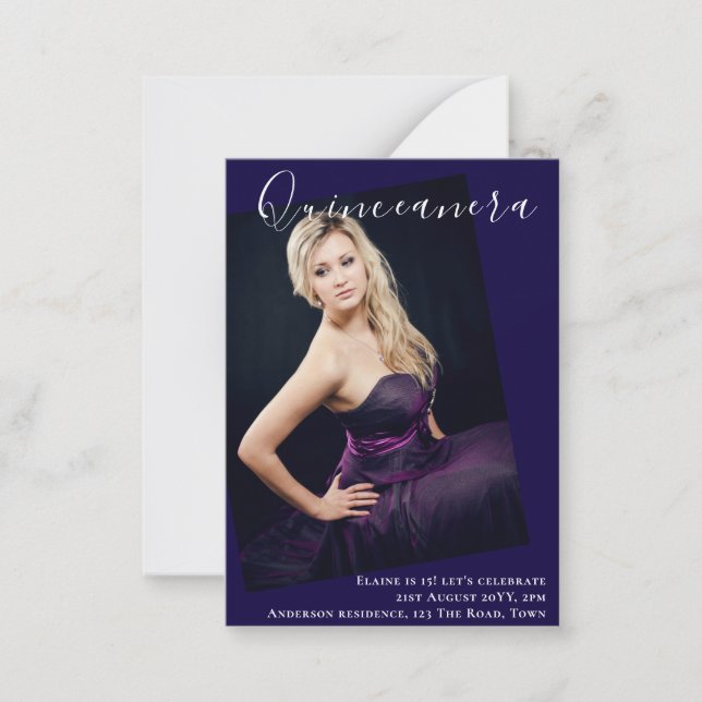 HAUSHALT - FOTO von Quinceanera Einladung zur Ankü (Vorderseite)