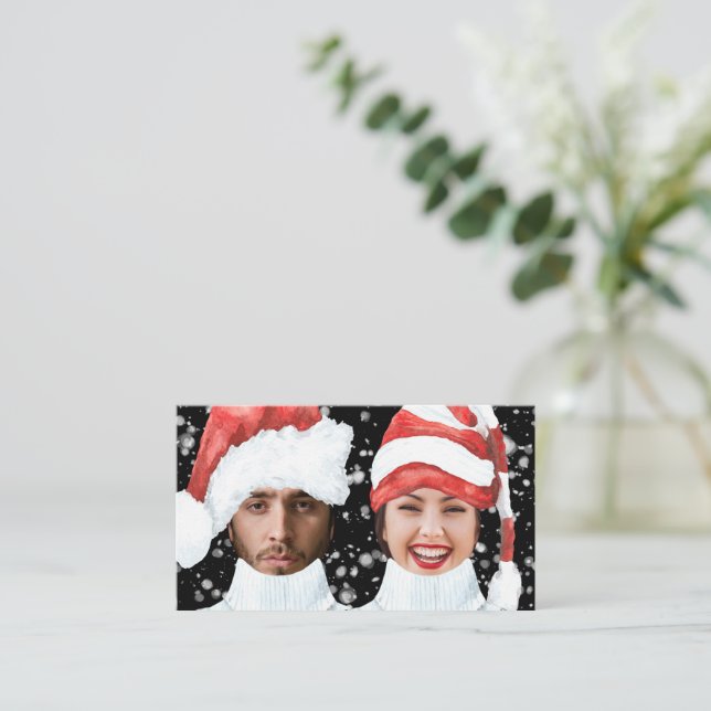 HAUSHALT Funny Foto Personalisiert Weihnachten Mitteilungskarte (Stehend Vorderseite)
