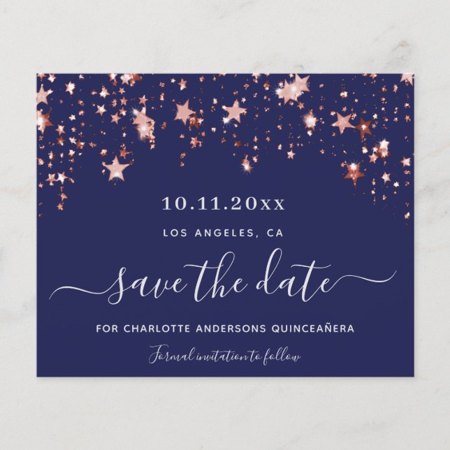 Haushalt für die blaue Rose der Quinceanera Save t Flyer (Vorne)