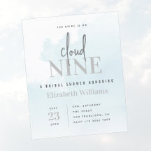 HAUSHALT für die Cloud Nine Bridal Dusche Einladun