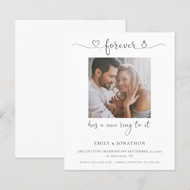 Haushalt für immer hat zu ihm Foto Save the Date (Vorne/Hinten)