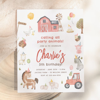 Haushalt für Landtiere zum Geburtstag Einladung