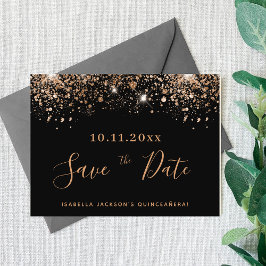 Haushalt für schwarze Glitzer in Quinceanera Save  Flyer