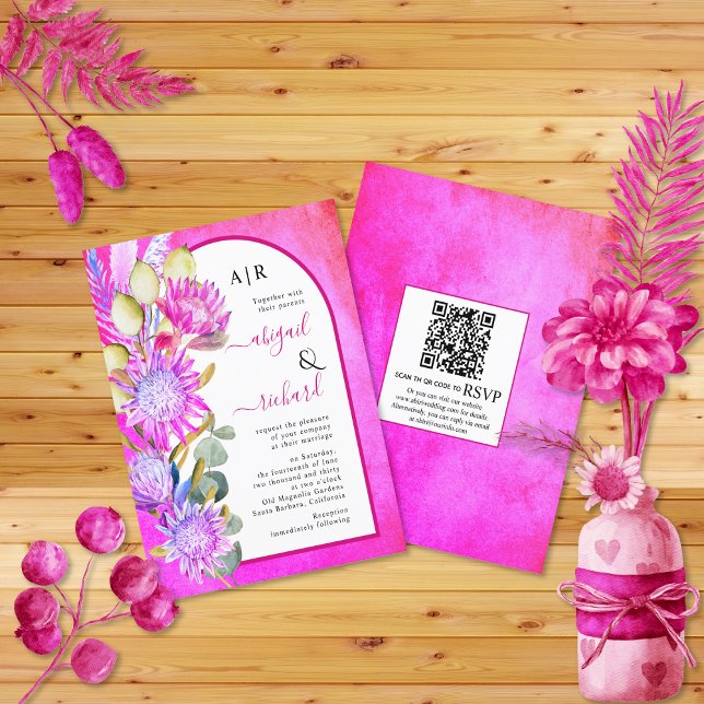 HAUSHALT Getrocknete Blume QR Magenta Hochzeit Ein (Von Creator hochgeladen)