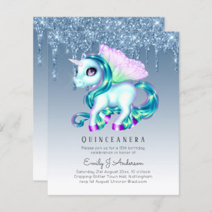 HAUSHALT Glitzer Quinceanera Unicorn Anicorn Flüge