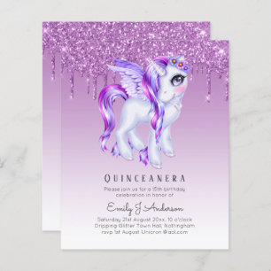 HAUSHALT Glitzer Quinceanera Unicorn Anicorn Flüge
