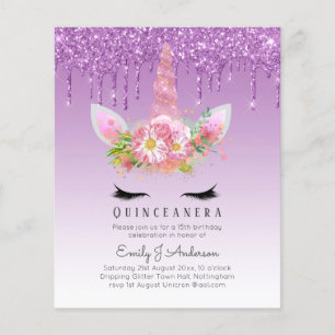 HAUSHALT Glitzer Quinceanera Unicorn Anicorn Flüge Flyer