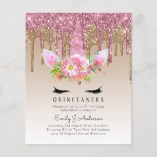 HAUSHALT Glitzer Quinceanera Unicorn Anicorn Flüge Flyer