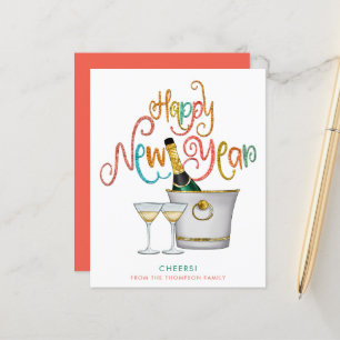 HAUSHALT Gold Glitzer Champagne Frohes Neues Jahr