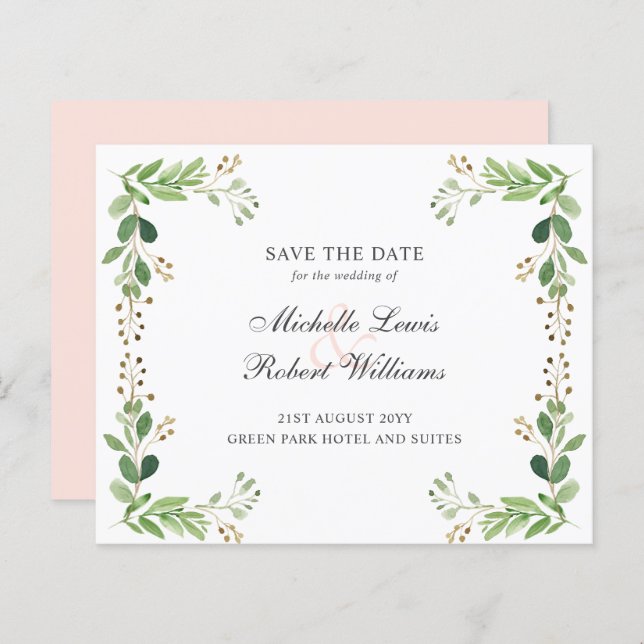 HAUSHALT Grüne Blätter Sommerhochzeit spart das Da (Vorne/Hinten)