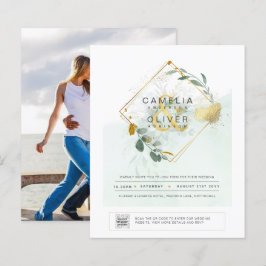 HAUSHALT Grüne FOTO Hochzeit Einladung QR CODE