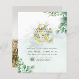 HAUSHALT Grüne FOTO Hochzeit Einladung QR CODE