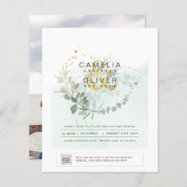 HAUSHALT Grüne FOTO Hochzeit Einladung QR CODE F