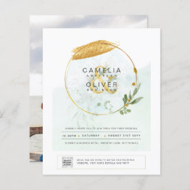 HAUSHALT Grüne FOTO Hochzeit Einladung QR CODE F