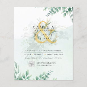 HAUSHALT Grüne FOTO Hochzeit Einladung QR CODE F Flyer