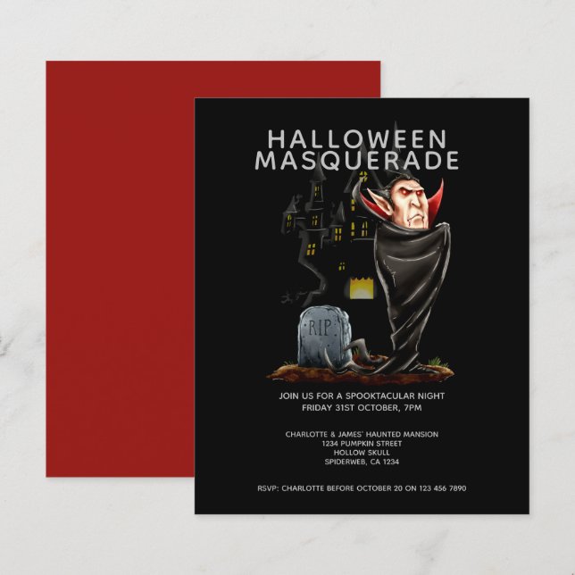 HAUSHALT Halloween Masquerade Count Dracula Grave (Vorne/Hinten)