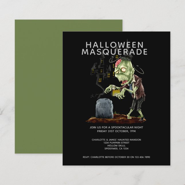 HAUSHALT Halloween Masquerade Zombie Brain Grave (Vorne/Hinten)