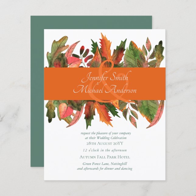 HAUSHALT Herbstliche Herbstlaub Hochzeitsreisen (Vorne/Hinten)