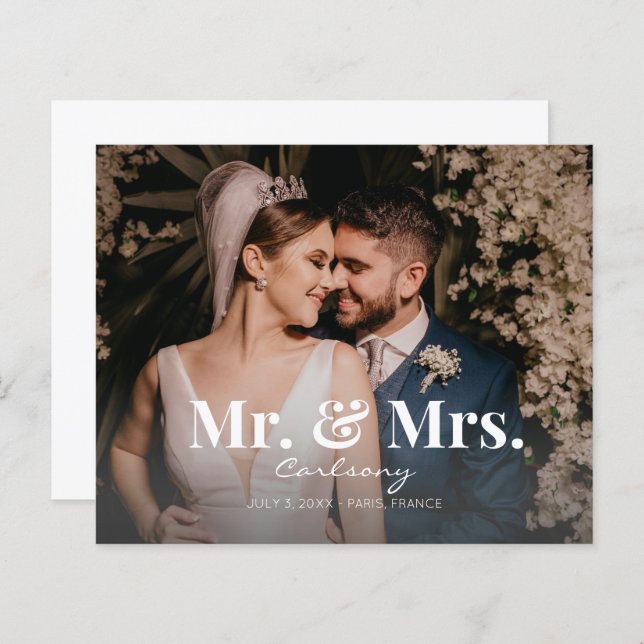 Haushalt Herr & Mrs. Foto Wedding Ankündigung (Vorne/Hinten)