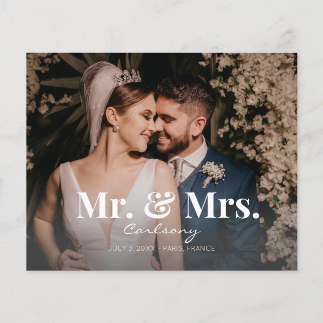 Haushalt Herr & Mrs. Foto Wedding Ankündigung Flyer (Vorne)