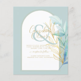HAUSHALT-Hochzeit mit Gold-Leaf-Goldleder-Glas Flyer