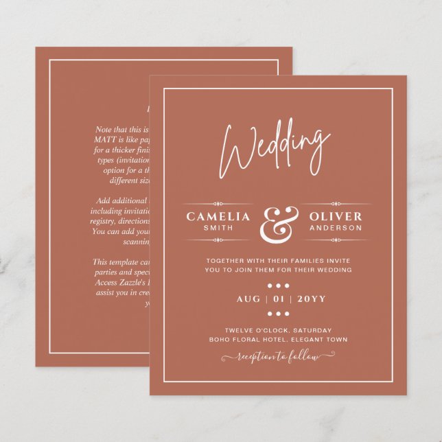HAUSHALT Hochzeit Terracotta Monochrome (Vorne/Hinten)