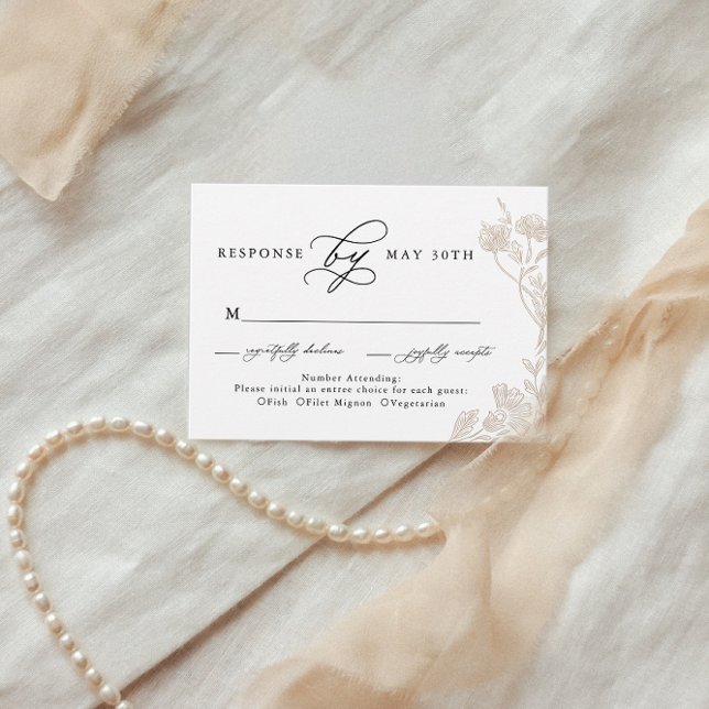 Haushalt Kalligrafie Hand gezeichnete BlumenWeddin Begleitkarte (Von Creator hochgeladen)